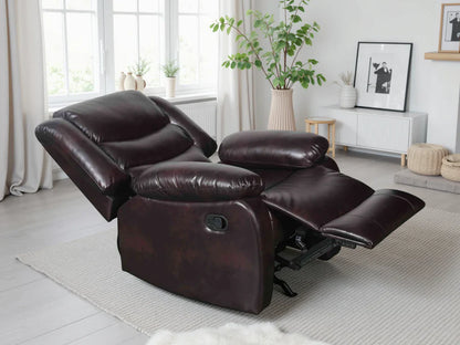 Conrad Manual Recliner Armchair | Black & Brown Bonded Leather