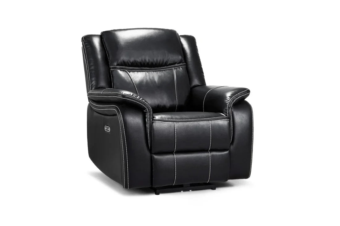Galaxy Tech Electric Recliner Armchair: USB Ports, Cup Holders, Storage,  Leather