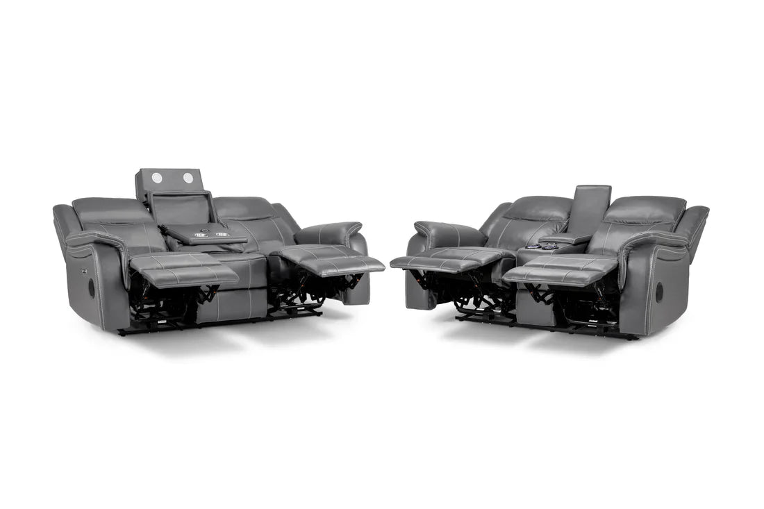 Galaxy Tech Smart Electric Recliner Sofa:  Leatheraire 3+2 Set