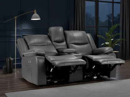 Harald Electric Recliner Sofa: Plush 2-Seater, High-Back Comfort