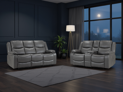 Harald Grey Electric Recliner Sofa Set: Luxurious 3+2 Seater for Ultimate Comfort