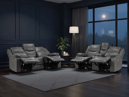 Harald Grey Electric Recliner Sofa Set: Luxurious 3+2 Seater for Ultimate Comfort