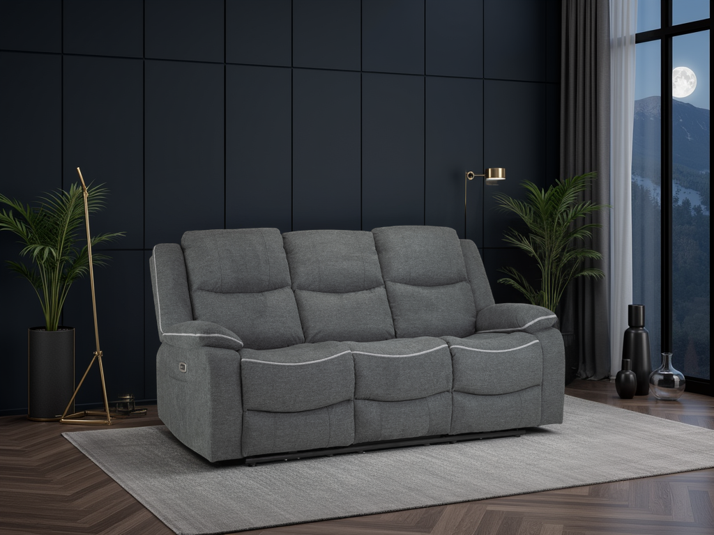 Harald Electric Recliner Sofa Graphite Grey 3 Seater – Ultimate Comfort & Style