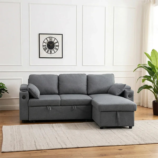 Francisco Grey Universal Corner Sofabed: Stylish, Comfortable, Versatile, Space-Saving Design
