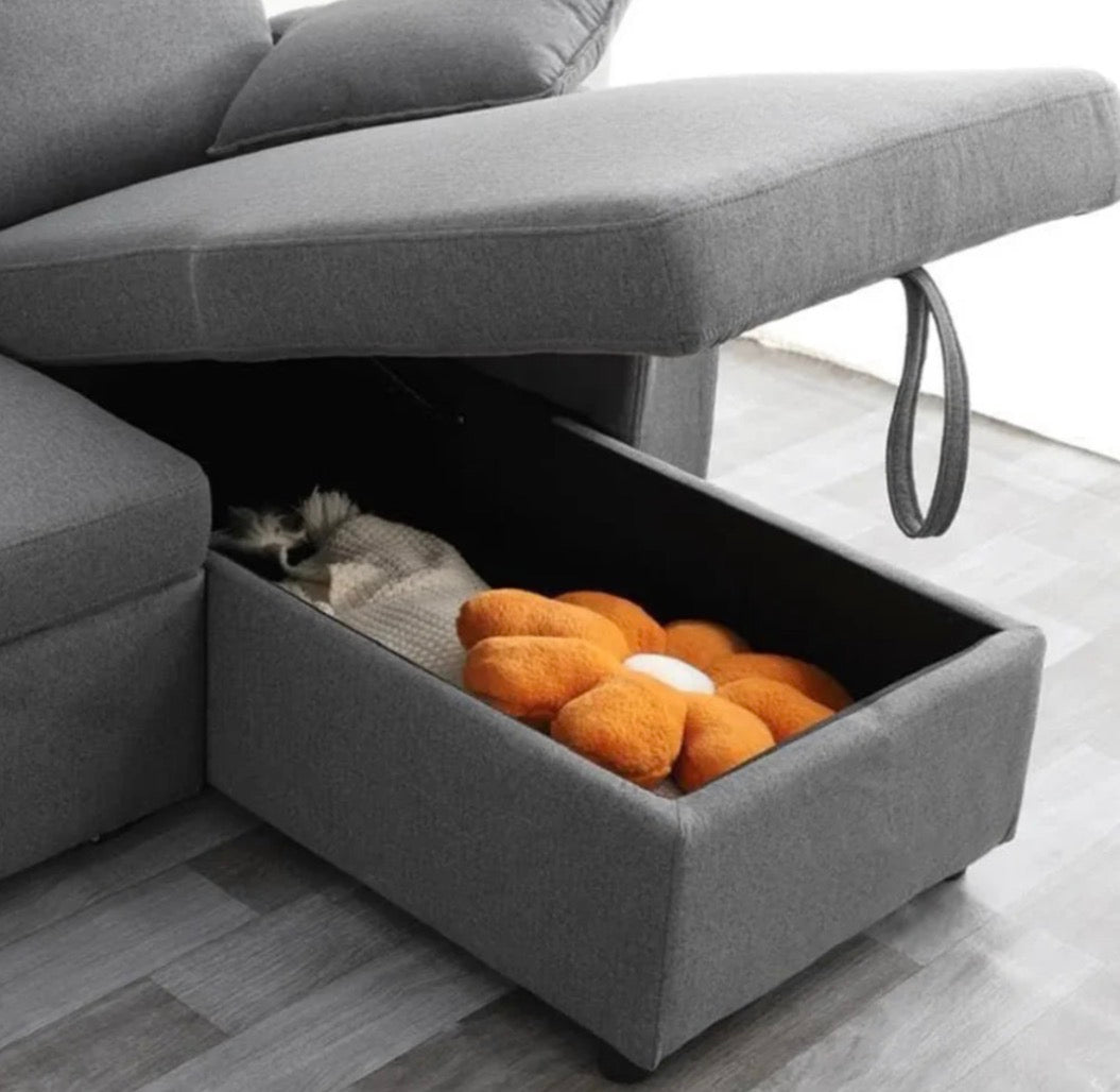 Francisco Grey Universal Corner Sofabed: Stylish, Comfortable, Versatile, Space-Saving Design