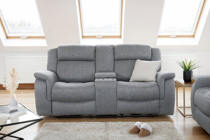 Linden Plush Grey 2-Seater Electric Recliner Sofa - Ultimate Comfort Lounge