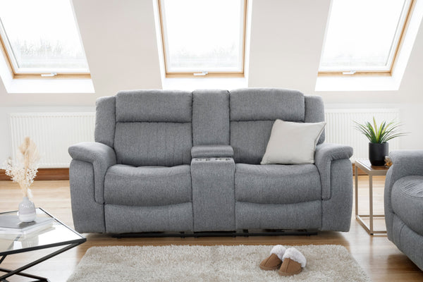 Linden Plush Grey 2-Seater Electric Recliner Sofa - Ultimate Comfort Lounge