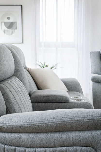 Linden Plush Grey 2-Seater Electric Recliner Sofa - Ultimate Comfort Lounge
