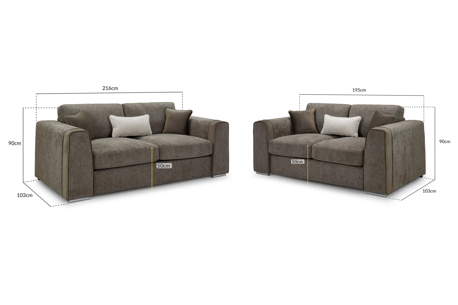 Luxurious Naples Mocha 3+2 Sofa Set, Velvet Trimmed, Ultimate Comfort