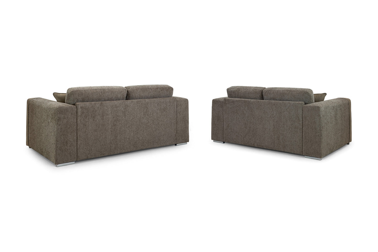 Luxurious Naples Mocha 3+2 Sofa Set, Velvet Trimmed, Ultimate Comfort