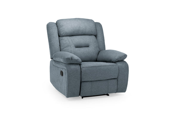 Novie Comfortable Grey Fabric Manual Recliner Armchair for Living Room