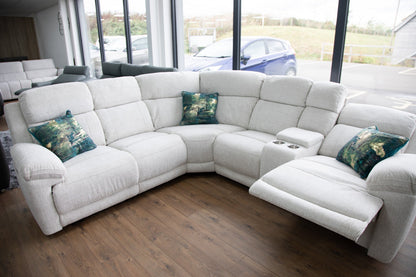 Owen Luxurious Electric Recliner Sofa - Comfortable Beige Large Corner Design
