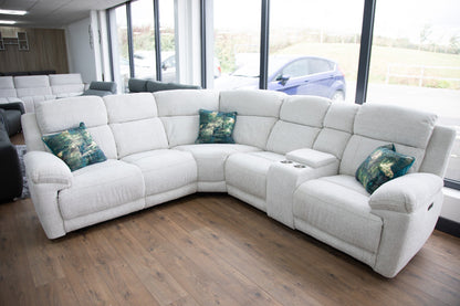 Owen Luxurious Electric Recliner Sofa - Comfortable Beige Large Corner Design
