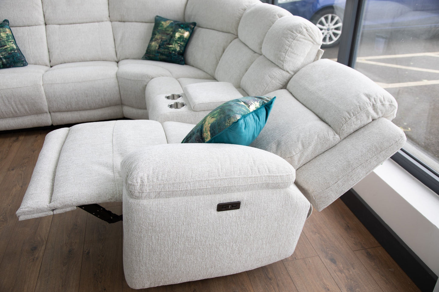 Owen Luxurious Electric Recliner Sofa - Comfortable Beige Large Corner Design