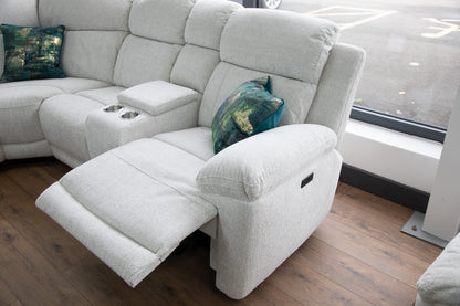Owen Luxurious Electric Recliner Sofa - Comfortable Beige Large Corner Design