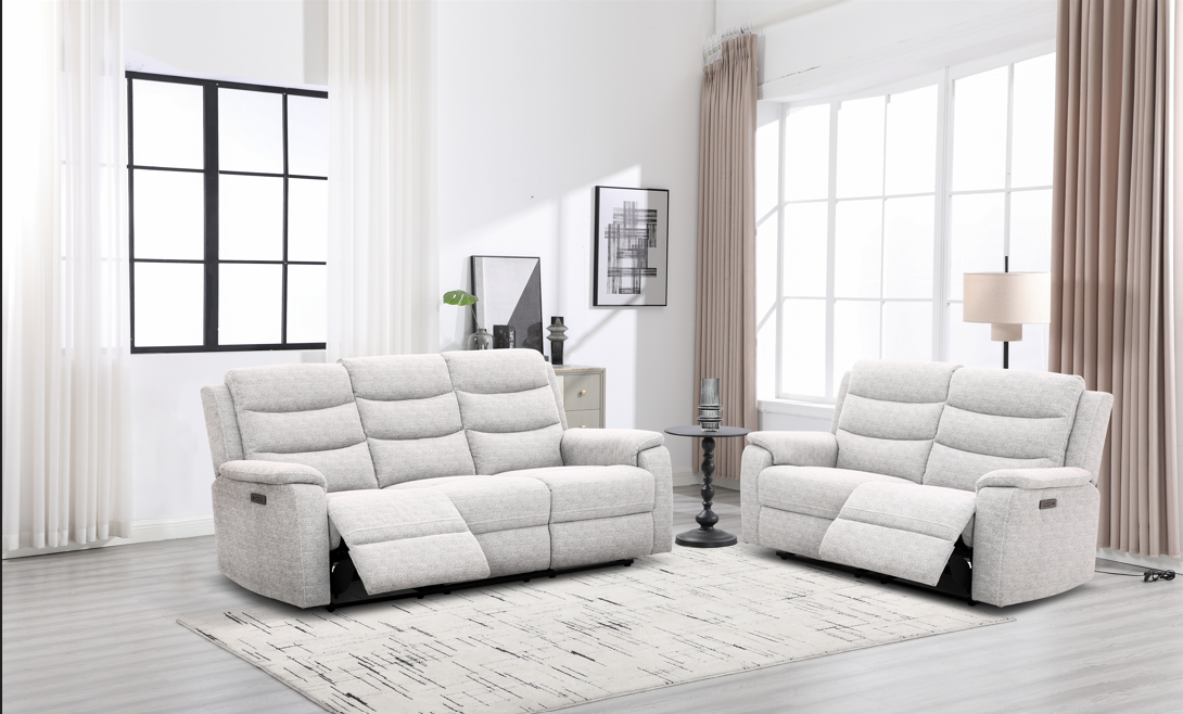 Henley 3 & 2 Seater Reclining Sofa Set with USB ports