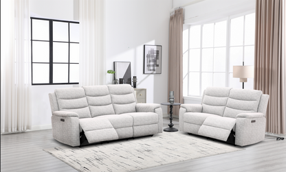 Henley 3 & 2 Seater Reclining Sofa Set with USB ports