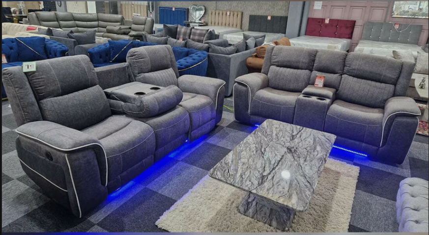 Hannah Electric Recliner 3 & 2 Seater Micro Fibre Sofa