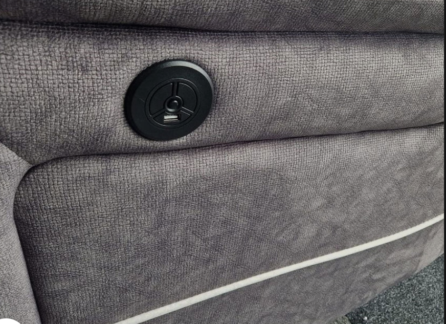 Hannah Electric Corner Sofa Micro Fibre Fabric with Cupholders and Storage