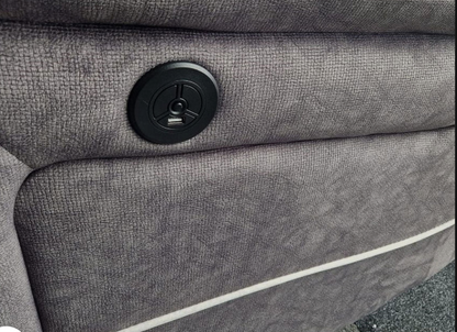 Hannah Electric Corner Sofa Micro Fibre Fabric with Cupholders and Storage