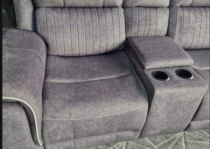 Hannah Electric Corner Sofa Micro Fibre Fabric with Cupholders and Storage