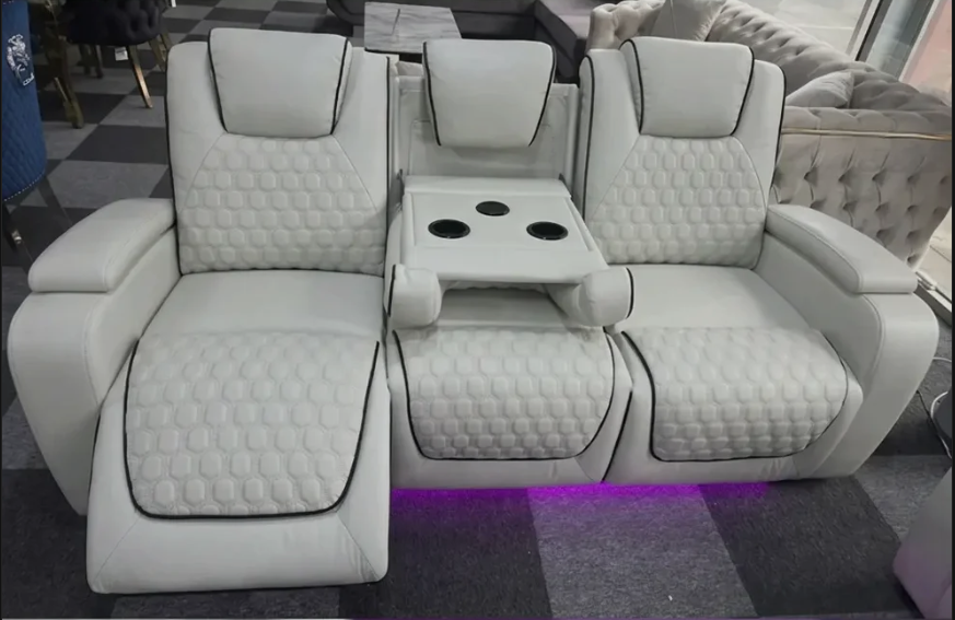 Malaga Leather3+2 Seater Sofa Set Electric Recliner Set With Cupholders and Speakers