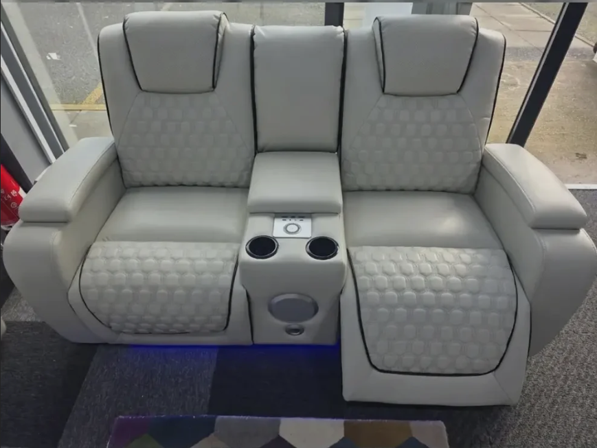 Malaga Leather3+2 Seater Sofa Set Electric Recliner Set With Cupholders and Speakers