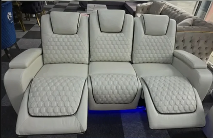 Malaga Leather3+2 Seater Sofa Set Electric Recliner Set With Cupholders and Speakers