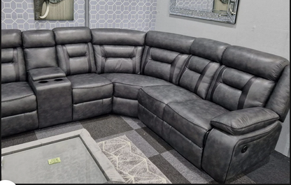 Nova Electric Recliner Leather Corner Sofa