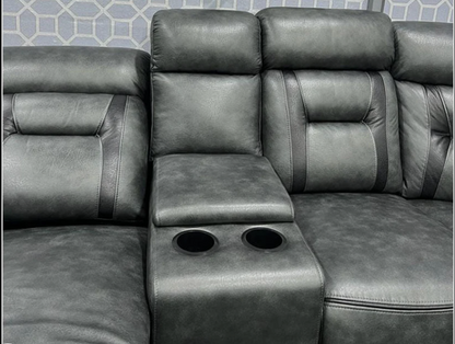 Nova Electric Recliner Leather Corner Sofa