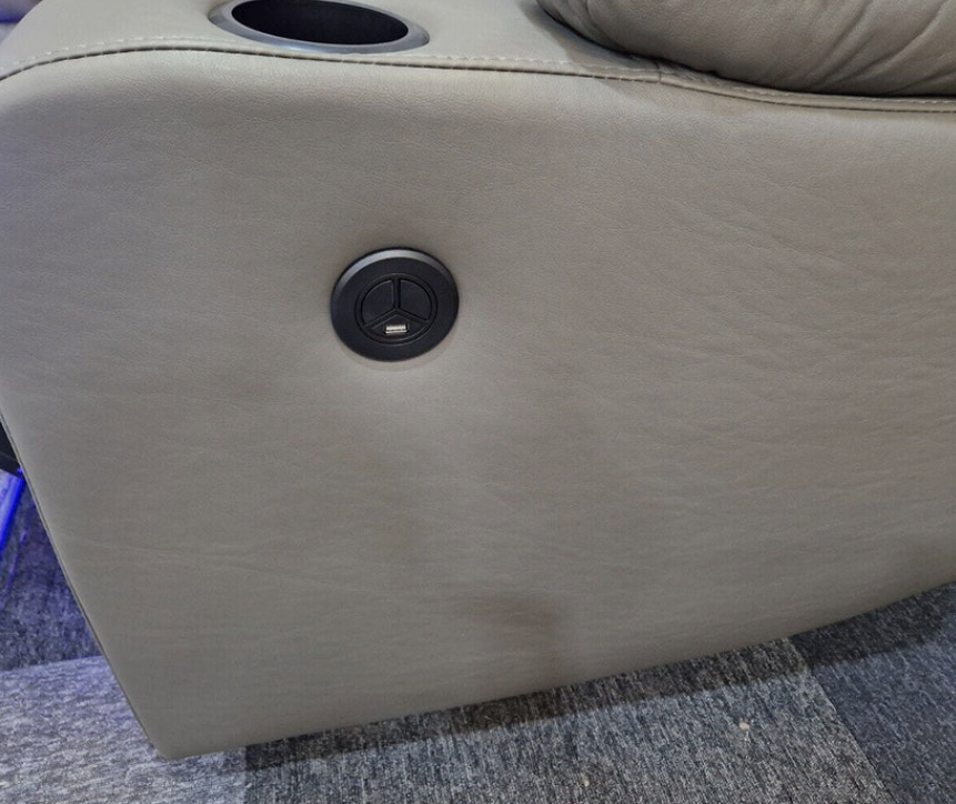 Orlando Electric Recliner 3-Seater Leather Sofa with LED Lights, USB & Wireless Charging