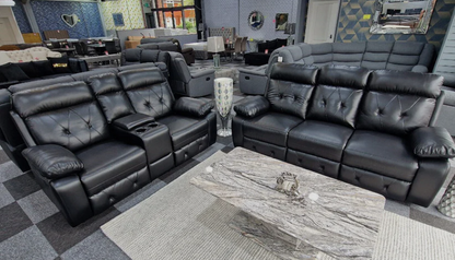 Parada Leather Recliner Sofa 3+2 Seater with Cup Holders & Built-In Storage