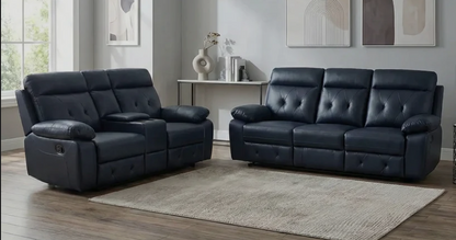 Parada Leather Recliner Sofa 3+2 Seater with Cup Holders & Built-In Storage
