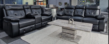 Parada Leather Recliner Sofa 3+2 Seater with Cup Holders & Built-In Storage