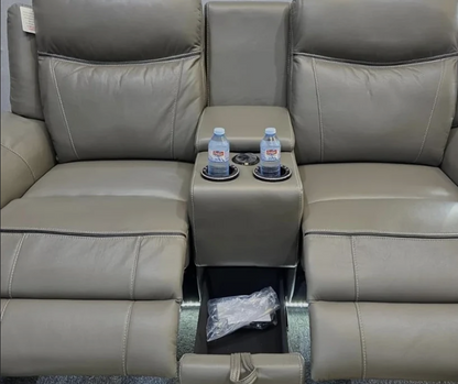 Parada Leather Electric Recliner Sofa 3+2 Seater with Bluetooth, USB, C-Type, LED Lighting and Cooling Cup Holders