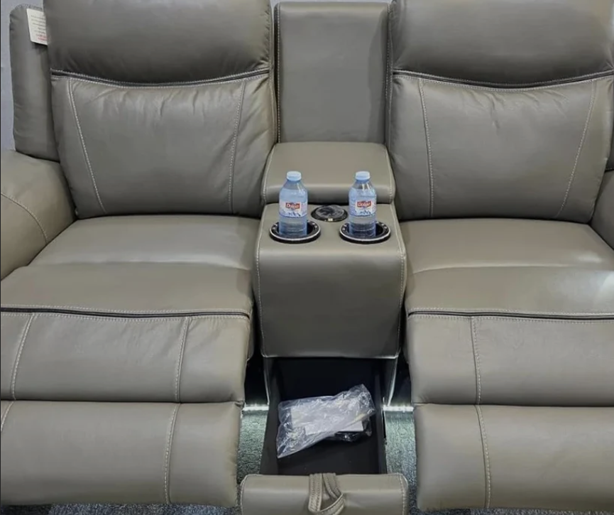 Parada Leather Electric Recliner Sofa 2 Seater with Bluetooth, USB, C-Type, LED Lighting and Cooling Cup Holders