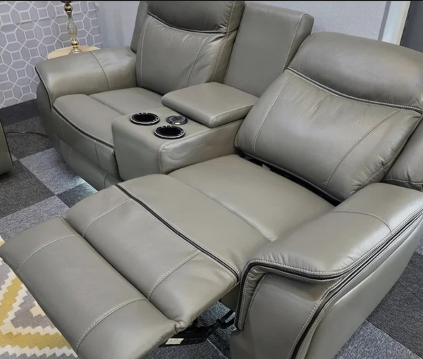 Parada Leather Electric Recliner Sofa 2 Seater with Bluetooth, USB, C-Type, LED Lighting and Cooling Cup Holders