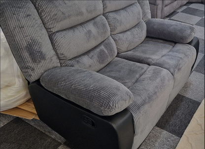 Rio Jumbo cord 3+2 recliner in black and grey