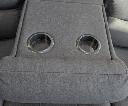 Roma Fabric Electric Recliner Sofa 3 Seater With USB Ports, LED Lights and Cup Holder