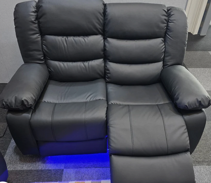 Roma Leather Electric Recliner 3+2 Seater Sofa with LED Lights and Cupholders