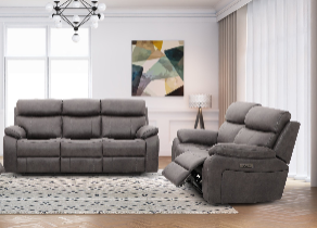 Oregon 3 & 2 Seater Electric Reclining Leather Sofa Set with USB Ports