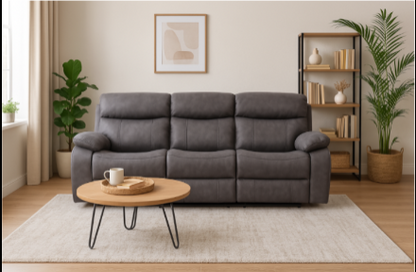 Oregon 3-Seater Electric Reclining Leather Sofa with USB Ports