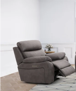 Oregon Electric Reclining Leather Armchair with USB Ports