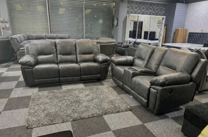 Sara Leather Electric Recliner 3+2 Seater Sofa Set with LED Lights, USB Ports and Cup Holders