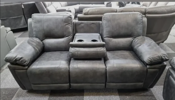 Sara Leather Electric Recliner 3 Seater Sofa with LED Lights, USB Ports and Cup Holders