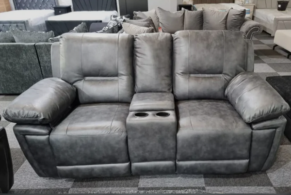 Sara Leather Electric Recliner 2 Seater Sofa with LED Lights, USB Ports and Cup Holders