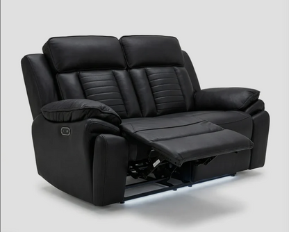 Savilla Electric Leather Recliner 3+2 Seater Sofa Set with Cup Holders, USB & Type-C Charging Ports, LED Lighting & Wireless Charging