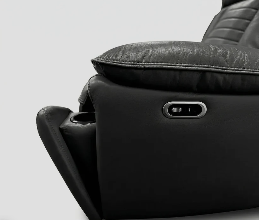 Savilla Electric Leather Recliner 3+2 Seater Sofa Set with Cup Holders, USB & Type-C Charging Ports, LED Lighting & Wireless Charging