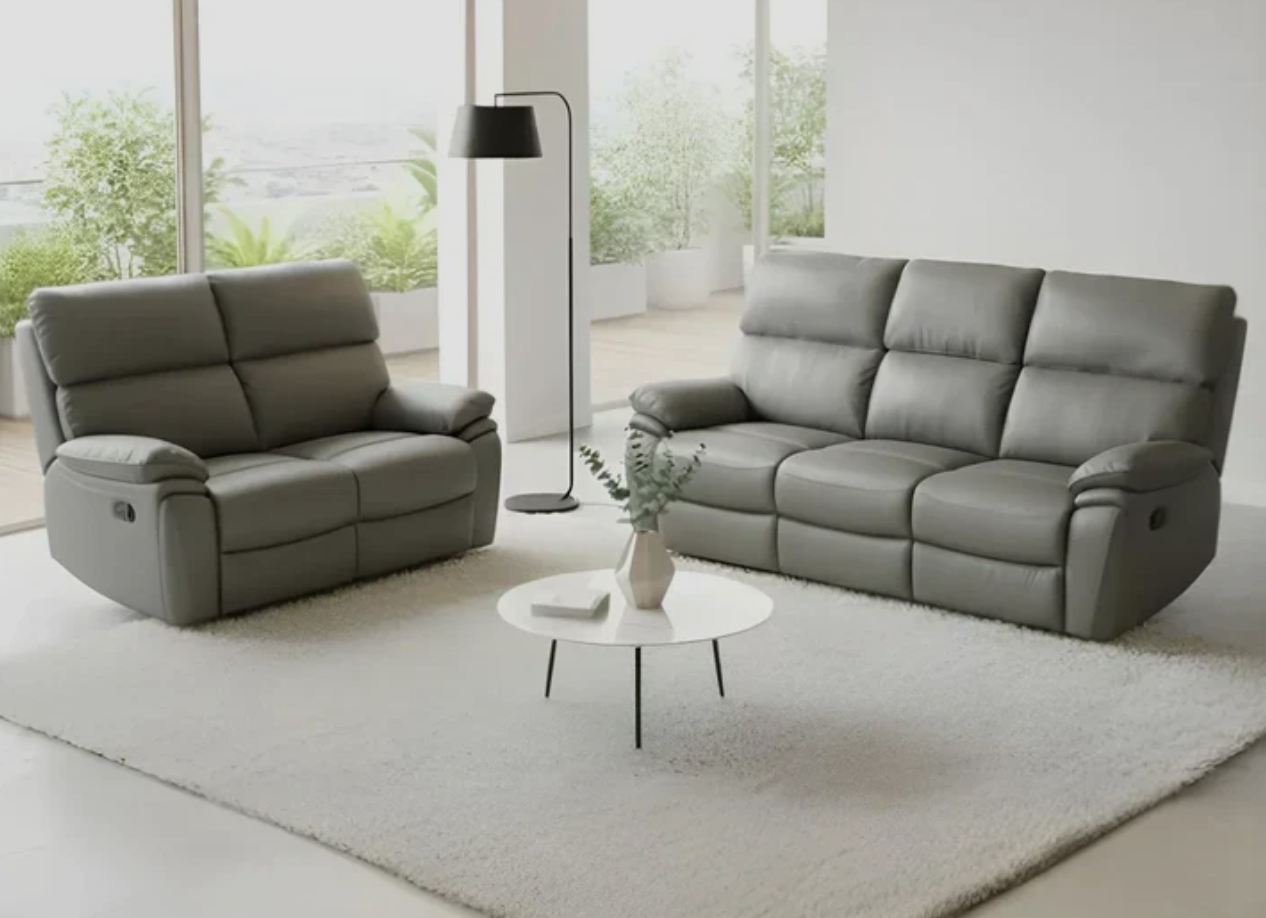 Valencia 3 & 2 Seater Manual Recliner Sofa Set with Bluetooth Speakers and Cup Holders