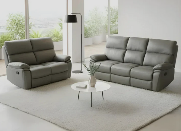 Valencia 3 & 2 Seater Manual Recliner Sofa Set with Bluetooth Speakers and Cup Holders
